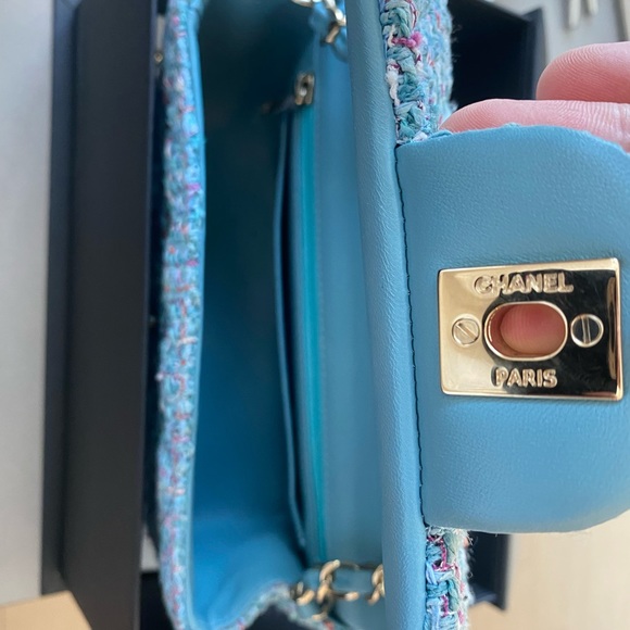 Chanel Blue Tweed Mini Flap - Picture 5 of 11